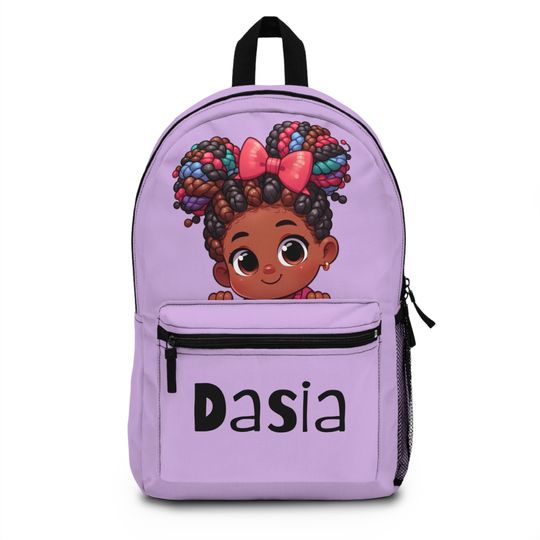 Princess Kids Custom Backpack, Kids Personalized Backpack, Girl Backpack, African American Custom Name Backpack for Girls Back To School Gift