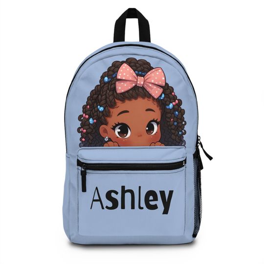 Princess Kids Custom Backpack, Kids Personalized Backpack, Girl Backpack, African American Custom Name Backpack for Girls Back To School Gift