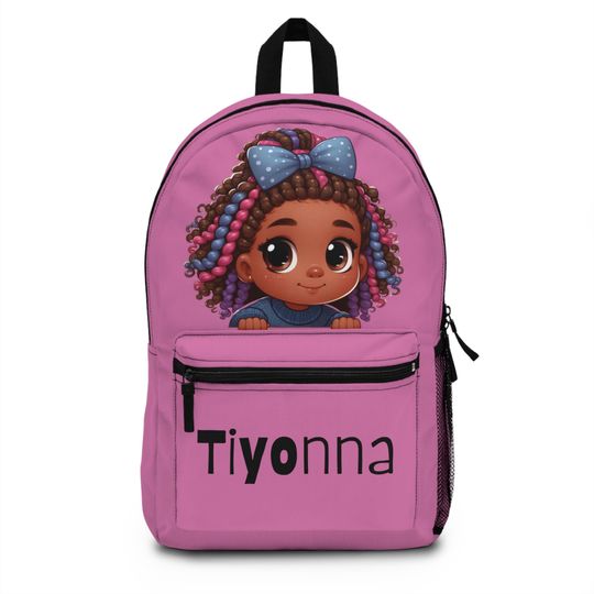 Princess Kids Custom Backpack, Kids Personalized Backpack, Girl Backpack, African American Custom Name Backpack for Girls Back To School Gift