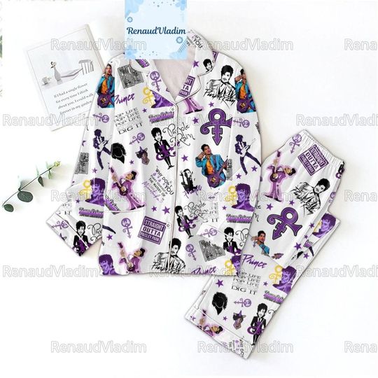 Prince Purple Pajamas Set, Comfortable Pajamas Set For Adult, Unisex Homewear, Sleepwear