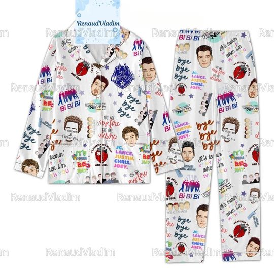 Nsync Band Pajamas Set, Comfortable Pajamas Set For Adult, Unisex Homewear, Sleepwear