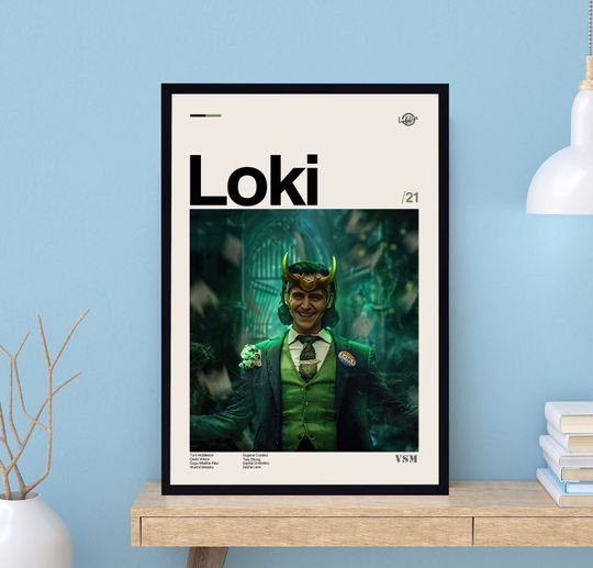 Loki Tv Series Poster, Loki Poster, Marvel Poster, Tv Series, Retro Poster, Midcentury Art, Minimalist Art, Vintage Poster, Wall Decor