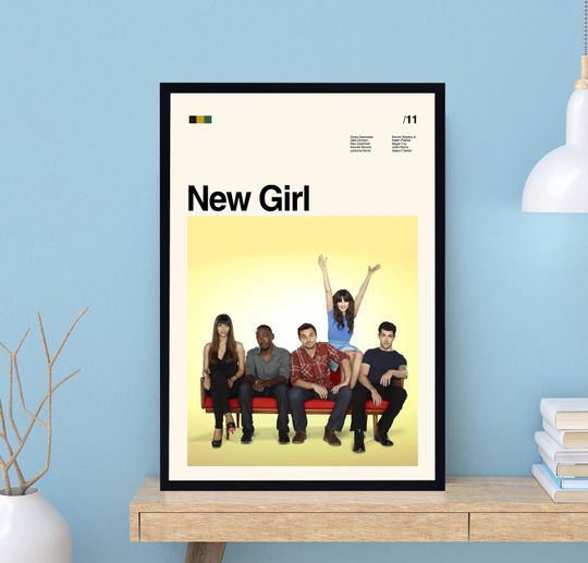 New Girl Tv Series Poster, Tv Series Poster, Retro Poster, Minimalist Art, Vintage Poster, Movie Poster, Movie Art, Wall Art, gifts For Him