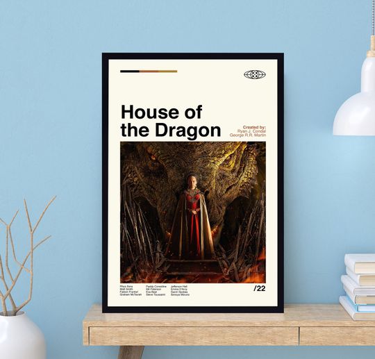 House Of The Dragon Tv Series Poster, Tv Series Poster, Movie Poster, Vintage Poster, Modern Art, Midcentury Poster, Film Poster, Wall Decor