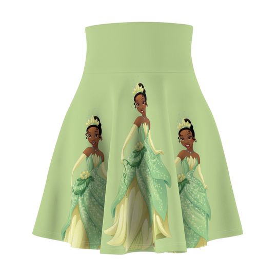 Tiana Wine and Dine Halloween Women's Skater Skirt | 4" wide high-rise elastic waistband | Women Summer Skater Skirt | Beaching Outfit