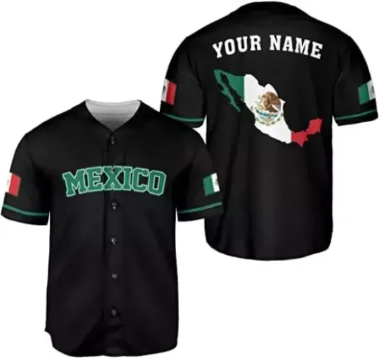 Personalized Mexico Mexican Baseball Shirt, Customized Team Name Mexican Aztec B