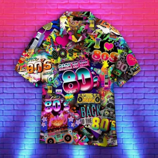 Back To The 80s Music Party 3D HAWAII SHIRT, Disneyland Summer Trip, Disneyland Vacation, Funny Hawaiian Shirt