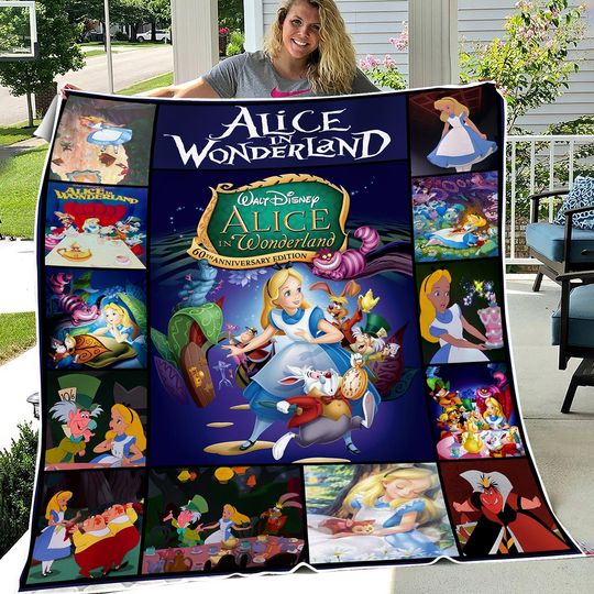 Alice in Wonderland Fleece blanket, Disney Alice Fleece blanket