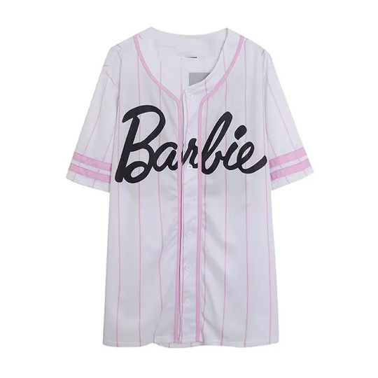 Summer Barbie Baseball Jersey | Summer Short Sleeve Tee | Femininity | Comfortable | Women Summer Casual Shirt