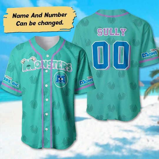 Custom Monsters Inc Baseball Jersey, Monsters University Baseball Jersey Team, Cartoon Movie Jersey Shirt, Magic Kingdom Trip Gift