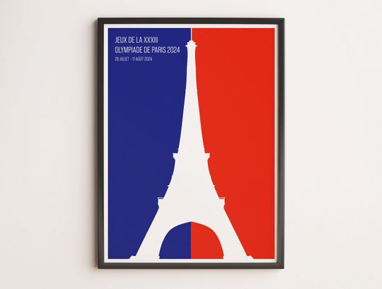 Poster Paris 2024 Olympics Games, Olympics Games Poster, Sports Decor, Paris Olympics, Athletic Event Art, Iconic Paris Art