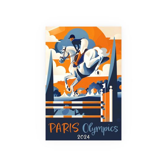 Paris Olympics 2024 Equestrian Show Jumping Poster, Equestrian Home Decor, Equestrian Wall Art, Gallery Style Poster, Gift for Horse Lover