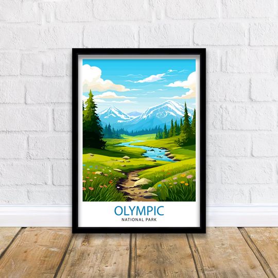 Olympics National Park Travel Print  Olympics Wall Decor - Olympics Poster National Park Travel Prints Olympics Art Print