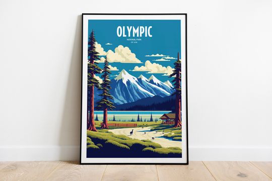 Olympics National Park Travel Print | National Park Travel Art | Olympics Travel Print | USA National Park | Olympics Travel Poster