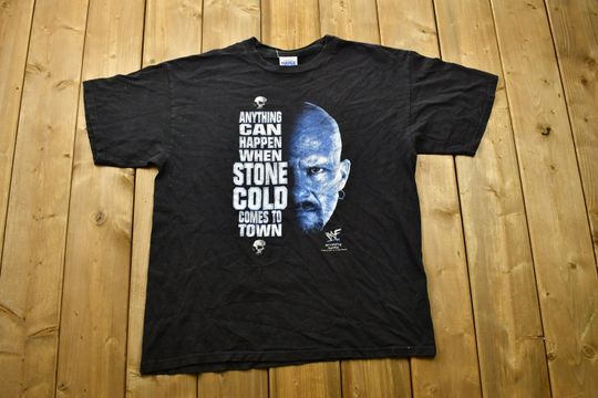 Vintage 1998  "Anything Can Happen When.." T Shirt / Graphic / Stone Cold Steve Austin Print / 80s / 90s / Streetwear Fashion