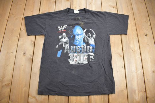 Vintage 1998 Stone Cold Steve Austin Wrestling Graphic T-Shirt / Single Stitch / Made In USA / Streetwear / Pure Whoops Ass / Wild Oats