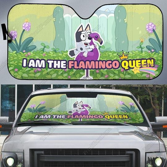 Cute BlueyDad Car Sun Visor, Cartoon Car Sun Visor, Car Decoration, BlueyDad Lover, Cartoon Car Sun Visor, Car Screen Decoration Car Accessories