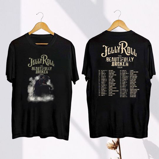The Beautifully Broken Tour 2024 Jelly Roll T-Shirt, Jelly Roll Fan Gift, Jelly Roll Graphic Shirt, Country Music Tour, Jelly Roll Merch