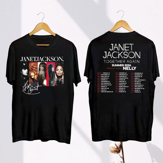 Vintage Janet Jackson Signature Shirt, Janet Jackson Together Again 2024 Tour Shirt, Janet Jackson Fan Gift, Janet Jackson Merch, Janet Tee
