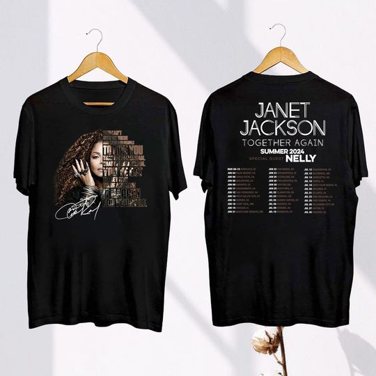 Graphic Janet Jackson 2024 Together Again Tour Shirt, Janet Jackson 90s Vintage Tee, Janet Jackson Fan Gift, Janet Jackson Merch, Janet Tee