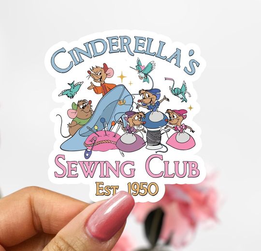 Disney Cinderellas Sewing Club Sticker, Princess Sticker Decal