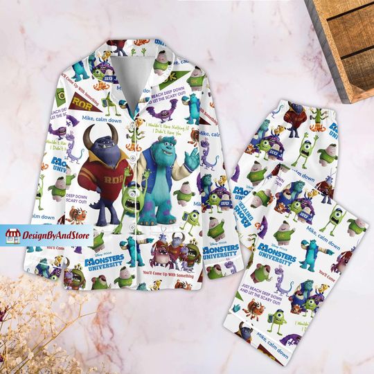 Monsters Incs Women Pajamas, Monsters Incs Pajamas Set, Monsters Incs Thick Pajamas, Disney Pixar Night Pajamas, Holiday Pajamas
