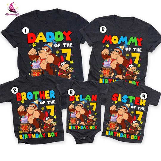 Super Mario Donkey Kong Birthday Shirt, Disneyland Birthday Shirt, Family Matching Shirt, Donkey Kong Shirt, Birthday Boy, Super Mario Tee