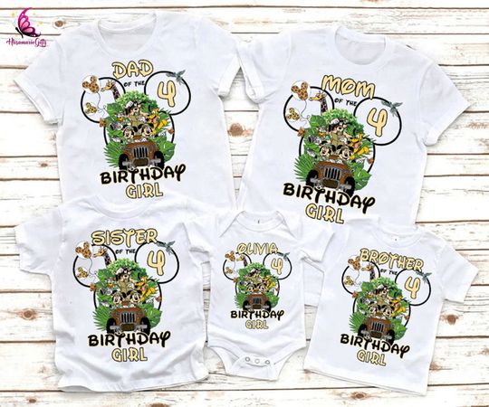 Personalized Animal Kingdom Birthday Shirt, Mickey Safari Birthday Shirt, Safari Mode, Birthday Girl Shirt, Family Birthday, Safari Trip Tee
