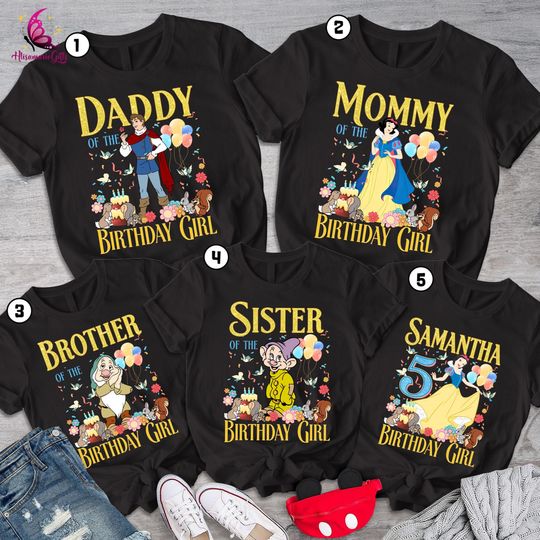 Snow White Seven Dwarfs Birthday Shirt | Seven Dwarfs Birthday Tee | Snow White and The Seven Dwarfs Party | Family Birthday Matching Tee