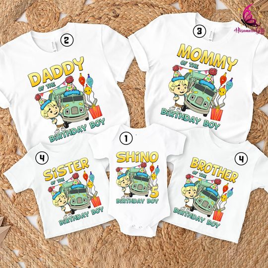Personalized Trash Truck Birthday Boys Shirt | Hank Birthday Shirt | Trash Truck Theme Party Shirt | Birthday Boys Shirt | Trash Truck Shirt