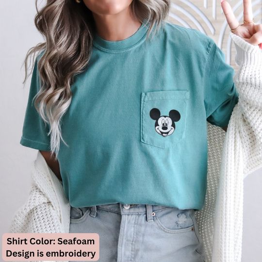 Vintage Mickey Mouse Pocket T-shirt | Cute Tee For Summer | Comfortable Shirt | Multi-color