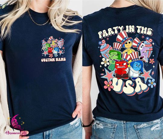 Inside Out Party in The USA 4th of July Shirt | Inside Out Emotions Shirt | Happy Independence Day Tee | Disneyland 4th of July Shirt