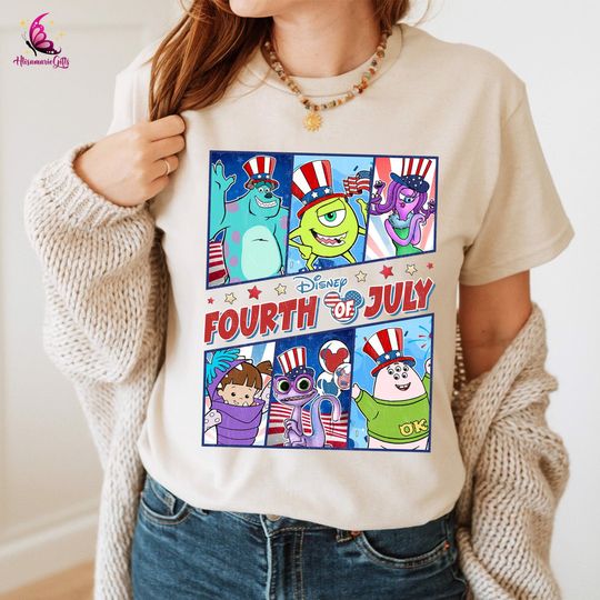 Monster Inc Fourth Of July Shirt, Disneyland 4th of July Shirt, Patriotic Shirt, Independence Day Shirt, American Vibes, Monsters Inc Shirt