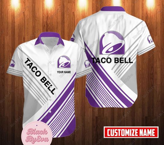 Custom Name Taco Bell Shirt, Taco Bell Button Shirt, Taco Bell Hawaii Shirt, Taco Bell Men Shirt, Button Up Shirt, Summer Shirt