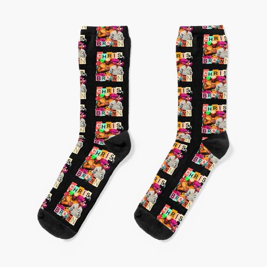 Chris Brown Cotton Socks, Cute & Cozy Gift for Unisex, Trending Fashion Gifts