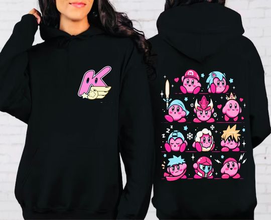 Kirby Face Classic Retro Gaming Premium Unisex Heavy Blend Hoodie