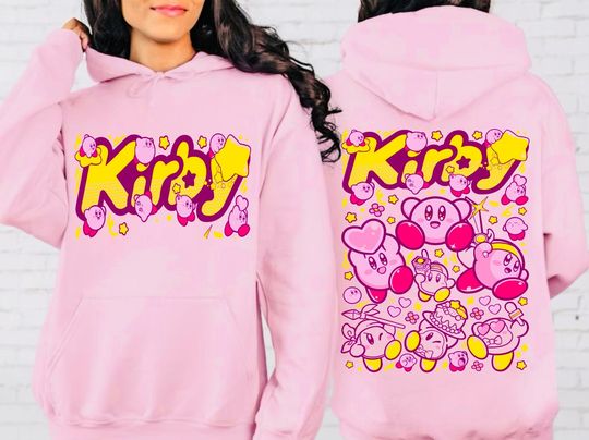 Kirby Face Classic Retro Gaming Premium Unisex Kirby, Funny Fall Shirt, Fall Shirt, Pumpkin Heavy Blend Hooded