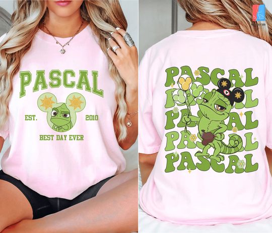 Two-sided Pascal Tangled Shirt, Pascal Balloon Tee, Disneyland Tangled Rapunzel Shirt, Magic Kingdom, Disneyland Family Vacation Shirt