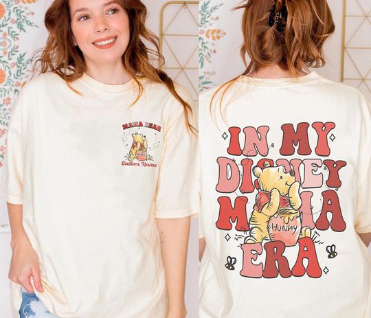 Personalized Winnie the Pooh Shirt, In My Mama Era Shirt, Custom Pooh Mom Shirt, Pooh Mama Bear Shirt, Mother Day Gift For Mom New Mom Shirt