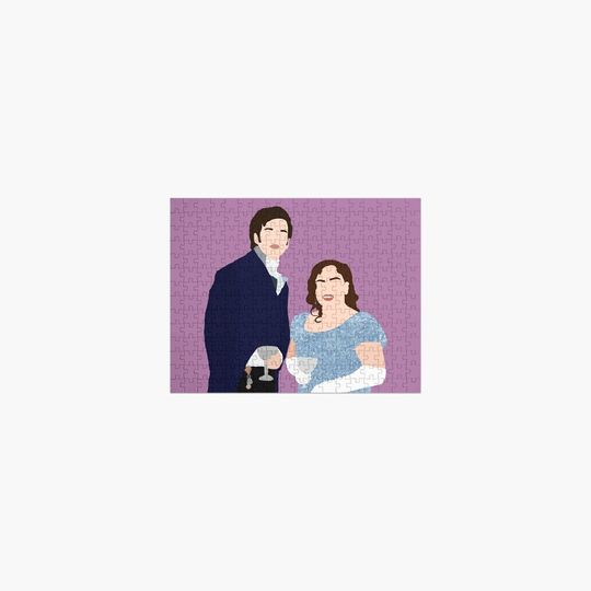Bridgerton - Penelope and Colin Smiling Jigsaw Puzzle, Bridgerton Colin and Penelope Polin Couple Jigsaw Puzzle, For Family Activity, For Relaxing, Gift Idea, Gift for Fans