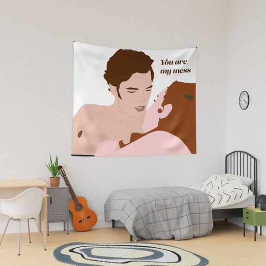 You Are My Mess Colin & Penelope Bridgerton Tapestry, Bridgerton Colin and Penelope Polin Couple Tapestry, Bridgerton Merch, Funny Gift Idea, Gift for Fans