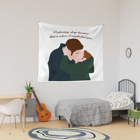 Preferring Sleep Because That Is Where I Might Find You Polin Kiss Bridgerton Tapestry, Bridgerton Colin and Penelope Polin Couple Tapestry, Bridgerton Merch, Funny Gift Idea, Gift for Fans