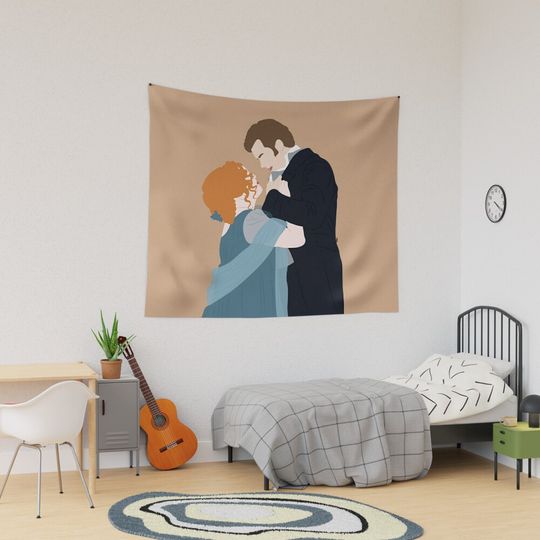 Dancing with my future wife in the church where we will be married Tapestry, Bridgerton Colin and Penelope Polin Couple Tapestry, Bridgerton Merch, Funny Gift Idea, Gift for Fans