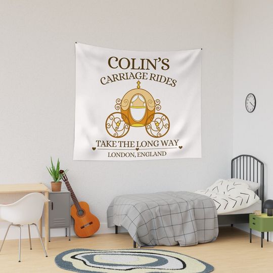 Colin Bridgerton's Carriage Rides Tapestry, Bridgerton Colin and Penelope Polin Couple Tapestry, Bridgerton Merch, Funny Gift Idea, Gift for Fans