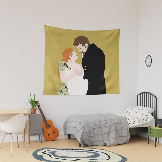 Your father is always trying to distract with a clever word and a beguiling smile Tapestry, Bridgerton Colin and Penelope Polin Couple Tapestry, Bridgerton Merch, Funny Gift Idea, Gift for Fans