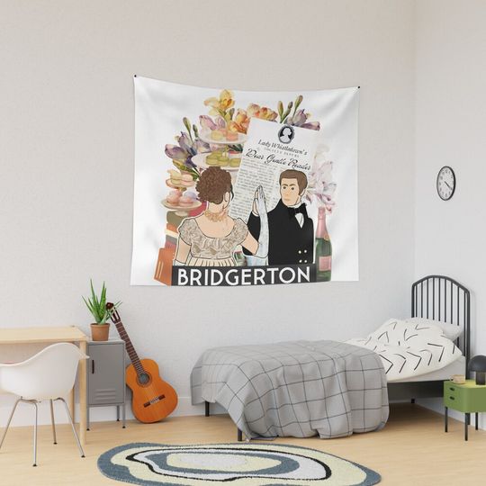Dear Gentle Reader Tapestry, Bridgerton Colin and Penelope Polin Couple Tapestry, Bridgerton Merch, Funny Gift Idea, Gift for Fans