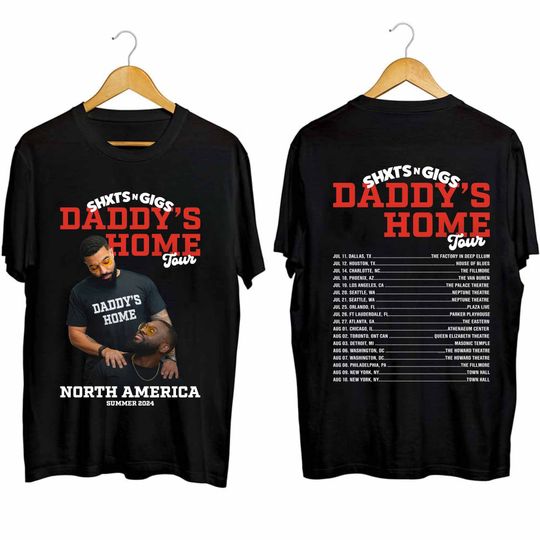 ShxtsNGigs Daddy's Home Tour 2024 Double Sided Shirt, Summer Cotton Short Sleeve Double Sided Shirt, Music Tour Merch, Gift for Fans, Men Clothing Inspired
