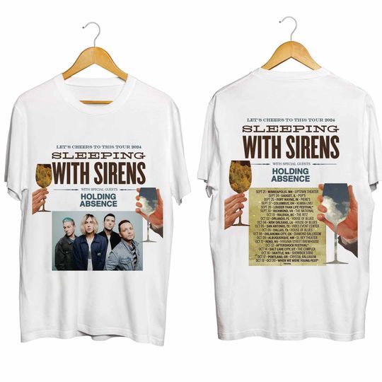Sleeping With Sirens - Let's Cheers to This 2024 Tour Double Sided Shirt, Summer Cotton Short Sleeve Double Sided Shirt, Music Tour Merch, Gift for Fans, Men Clothing Inspired
