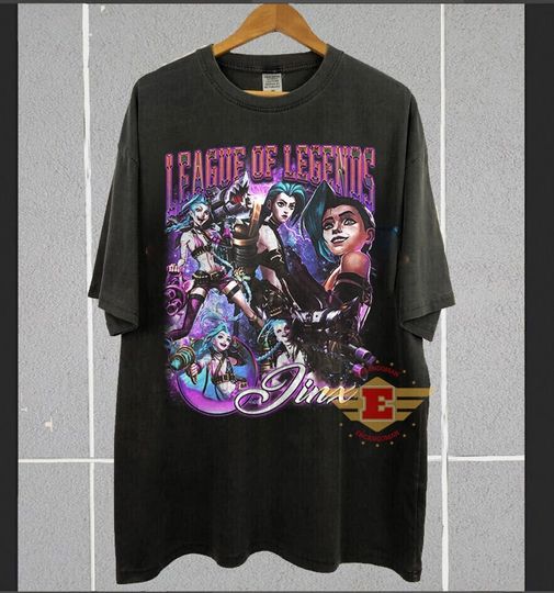 Jinx T-Shirt, LOL Shirt, League of Legends Jinx shirt, Arcane Jinx Shirt, Game shirt, Classic 90s Graphic Tee, Unisex, Vintage Style bootleg