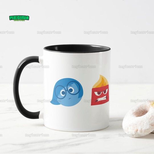 Inside Out Mug, It's Okay To Feel All The Feels Mug, Disney Inside Out Mug, Inside Out Character Coffee Cup, Emotions Friends Mug